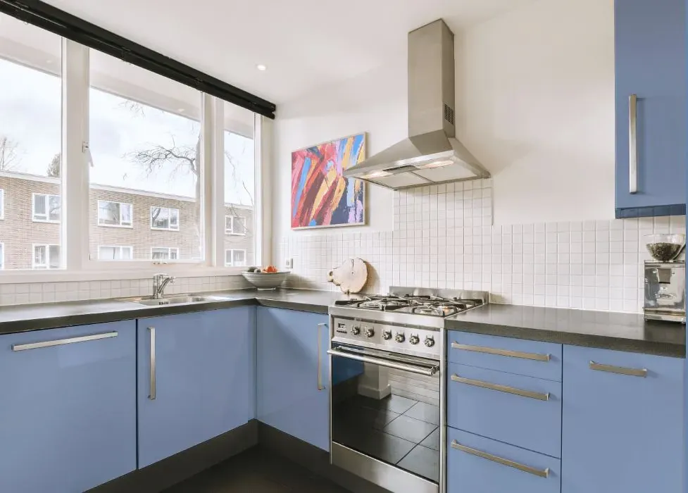 Behr Blue Hydrangea kitchen cabinets