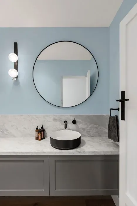 Behr Blue Me Away minimalist bathroom