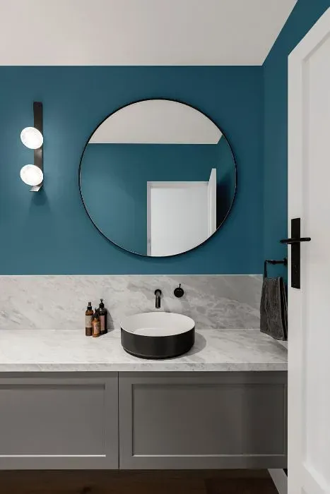 Behr Blue Moon Bay minimalist bathroom