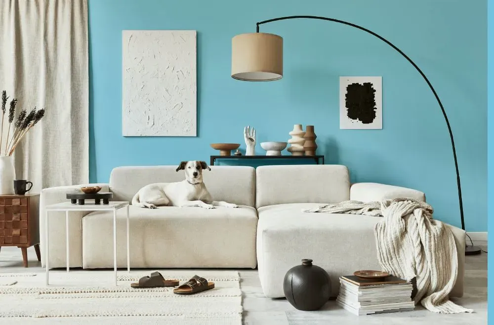 Behr Blue Sarong cozy living room