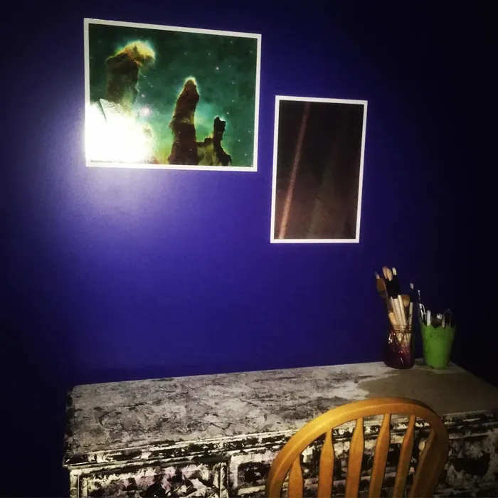 Behr Boudoir Blue wall paint 