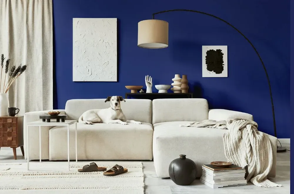 Behr Boudoir Blue cozy living room