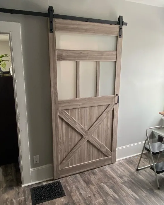 Behr Breezeway wall paint with barn door