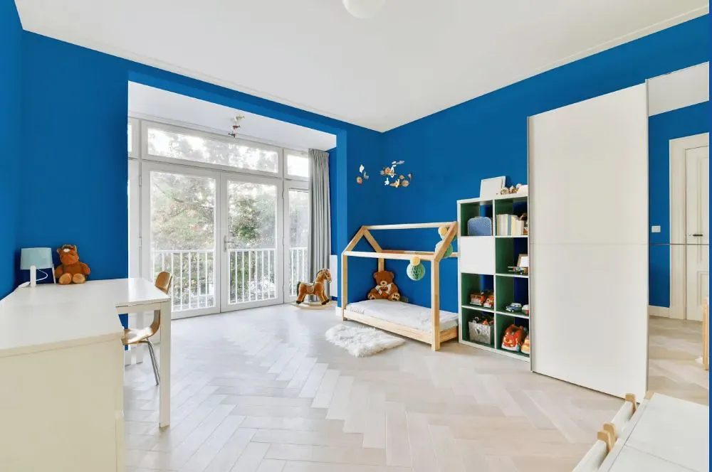 Behr Brilliant Blue kidsroom interior, children's room
