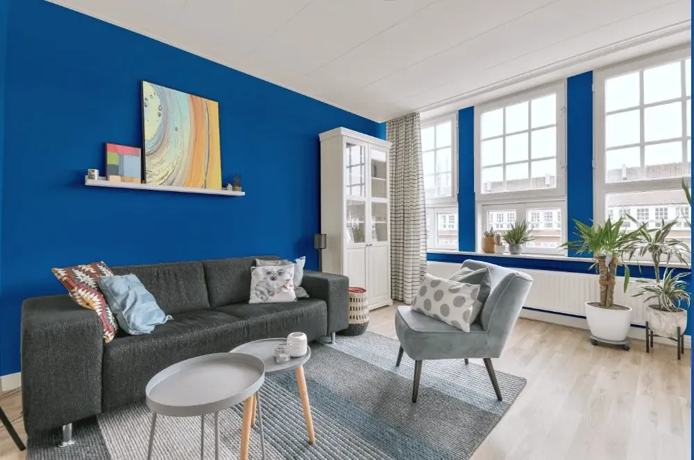 Behr Brilliant Blue living room walls