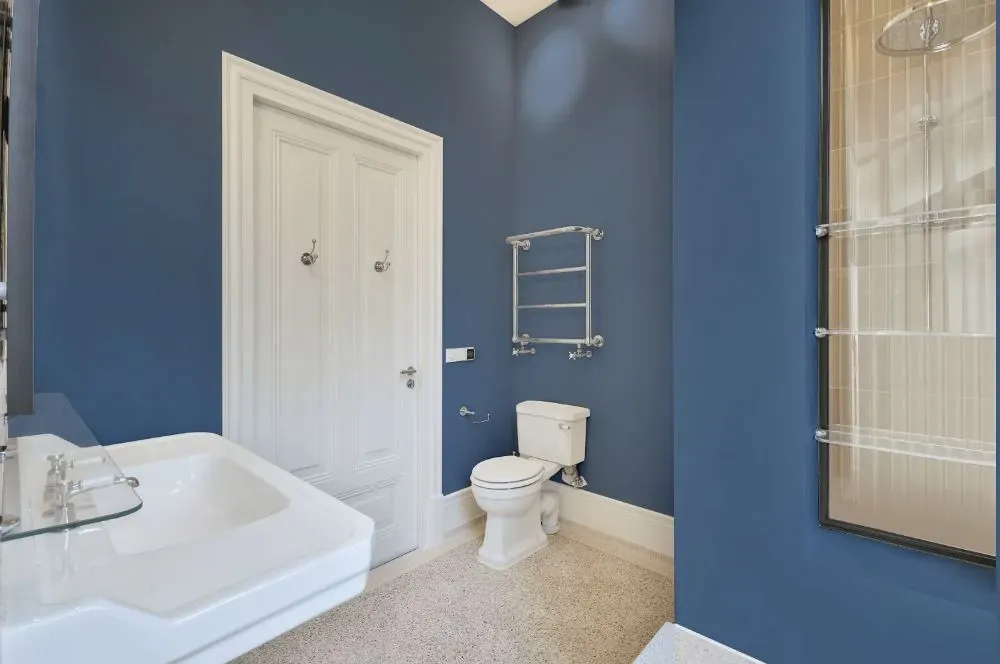 Behr Brisk Blue bathroom