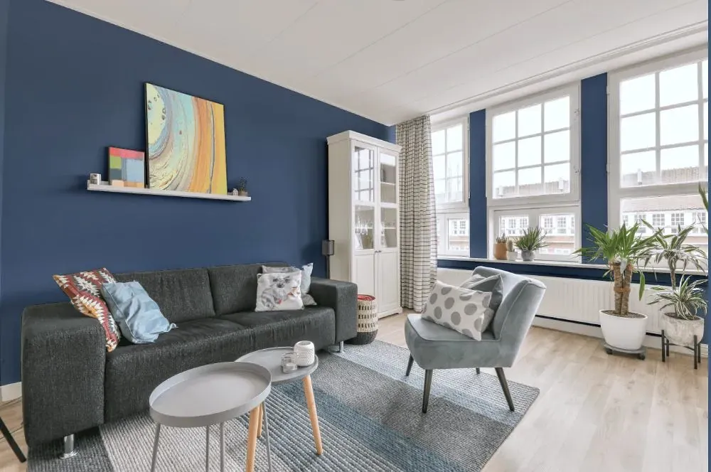 Behr Brisk Blue living room walls