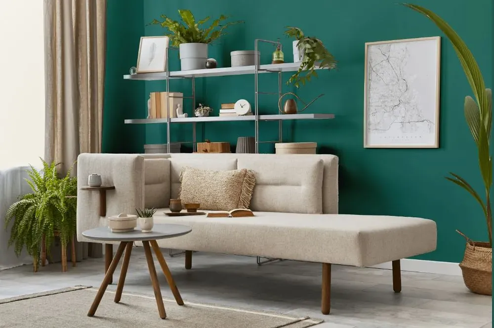 Behr Bubble Turquoise living room