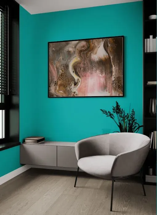 Behr Caicos Turquoise living room