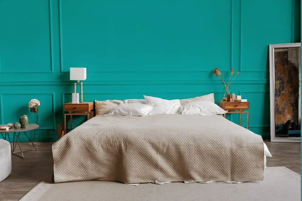 Behr Caicos Turquoise bedroom