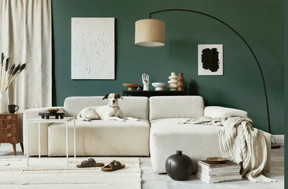 Behr Cameroon Green cozy living room