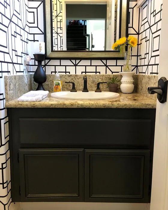 Behr Carbon Copy bathroom vanity 