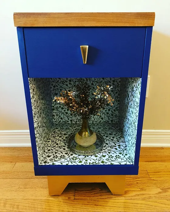 Behr Champlain Blue painted furniture color review