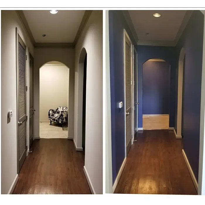 Behr Champlain Blue hallway color review