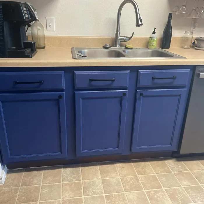 Behr Champlain Blue kitchen cabinets review