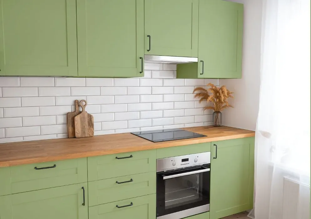 Behr Chervil Leaves kitchen cabinets