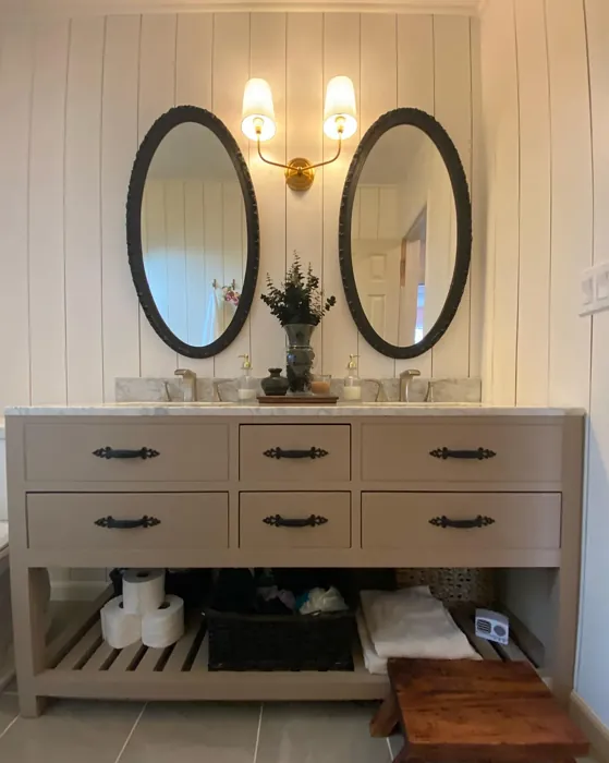 Behr Chic Taupe bathroom vanity 