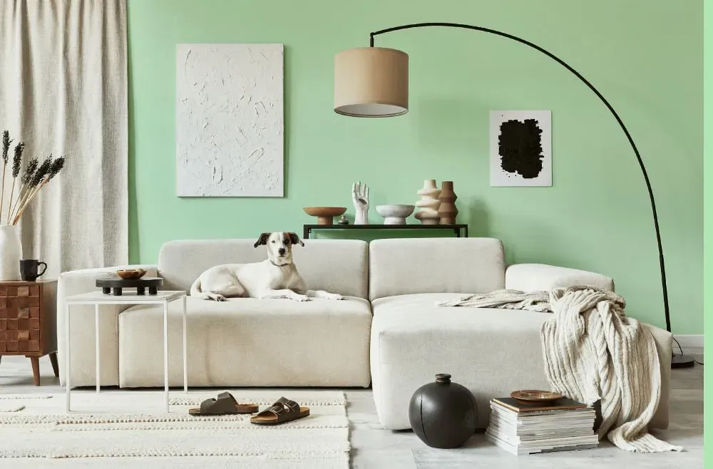 Behr Chilled Mint cozy living room
