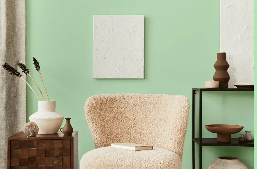 Behr Chilled Mint living room interior