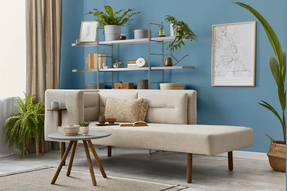Behr Chilly Blue living room