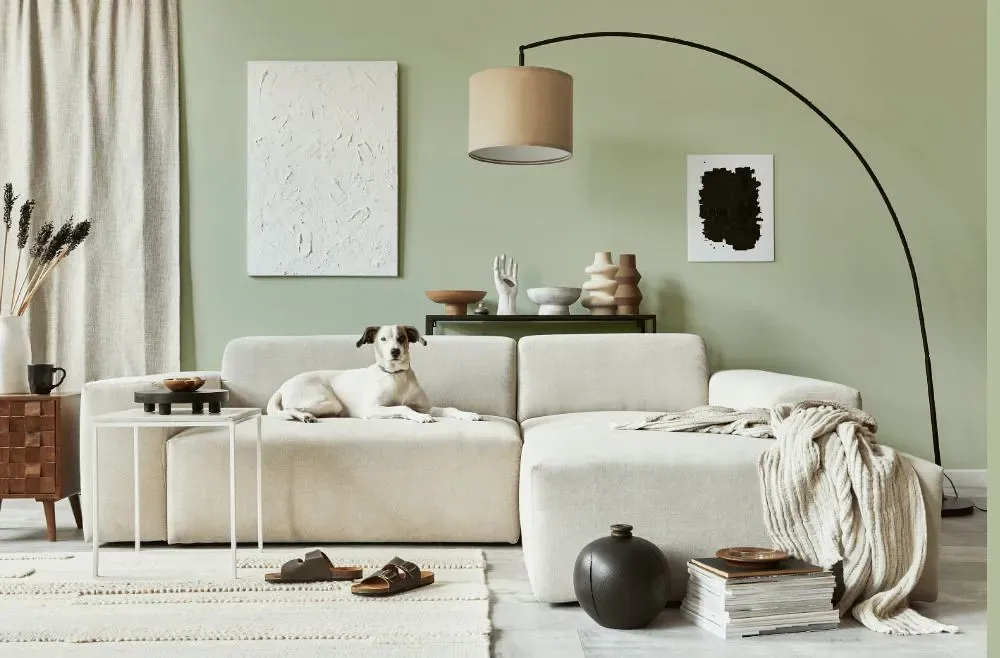 Behr Chinese Jade cozy living room