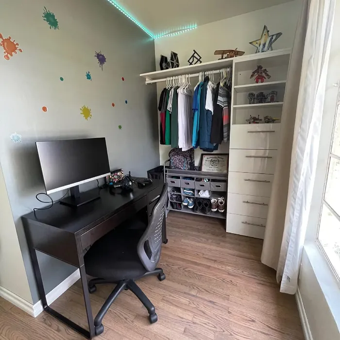 Behr Coastal Storm kids' room accent wall