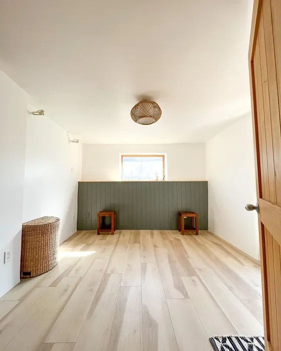 Behr Coastal Storm wall panelling 