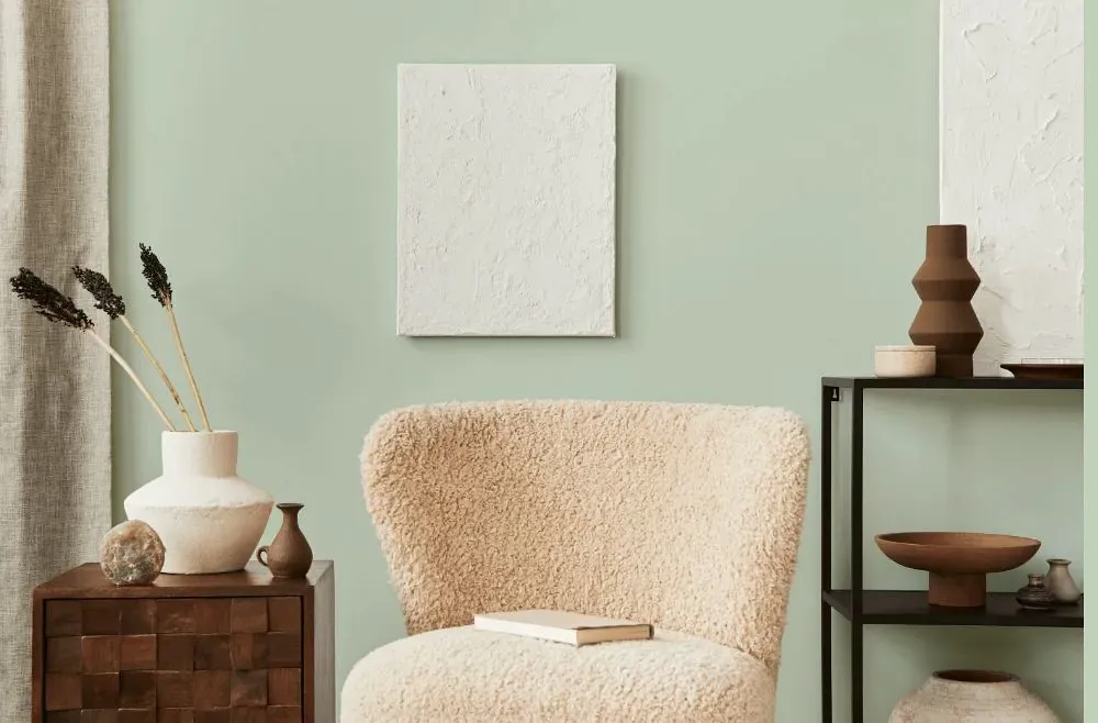 Behr Comforting Green living room interior