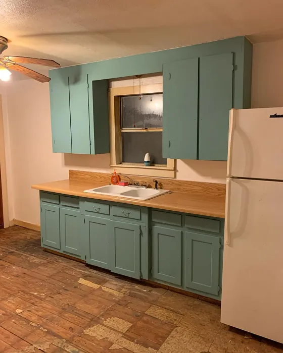 Behr Copper Patina kitchen cabinets 