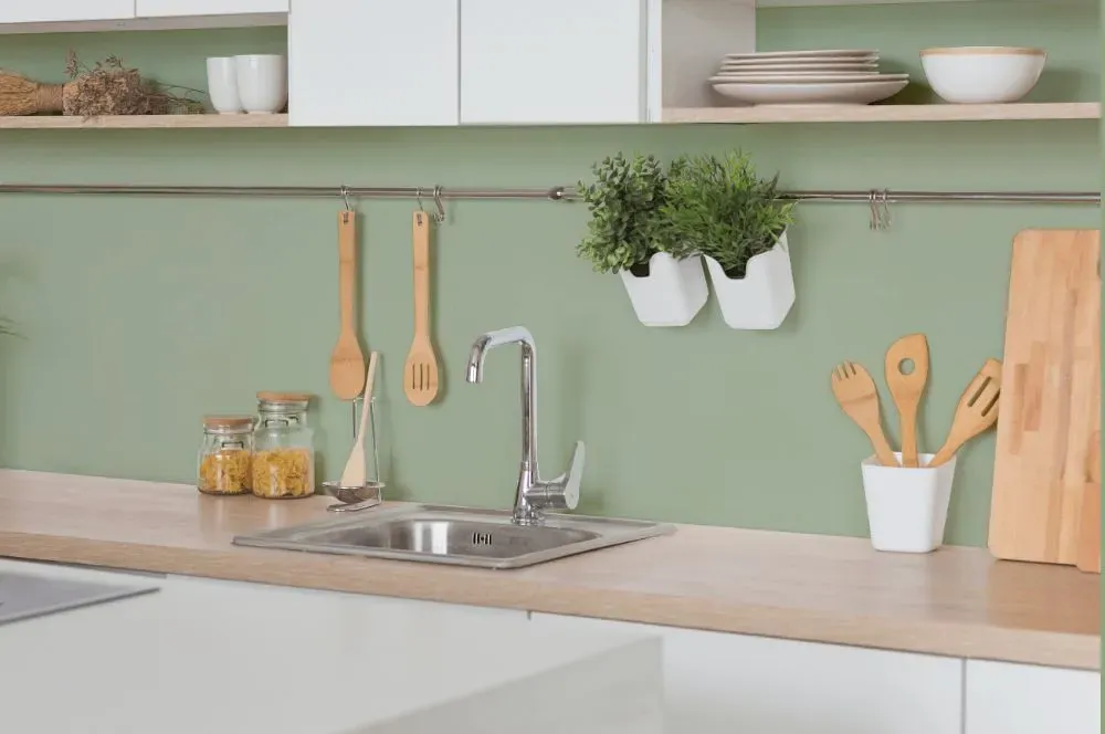 Behr Creamy Spinach kitchen backsplash