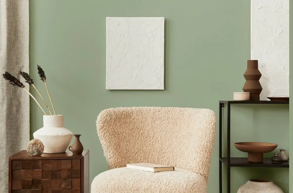 Behr Creamy Spinach living room interior