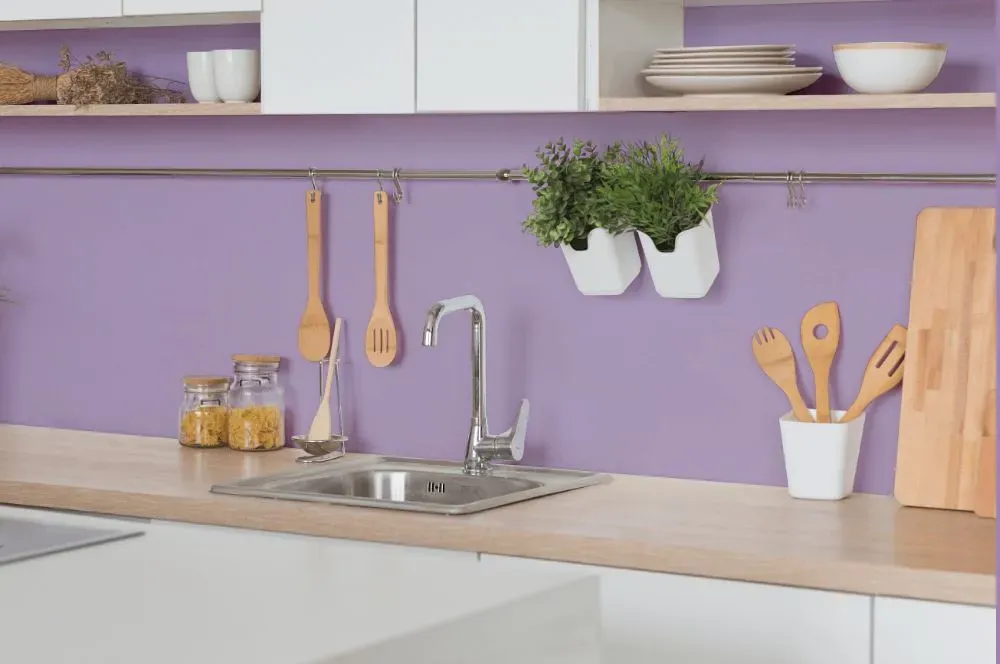 Behr Cyber Grape kitchen backsplash