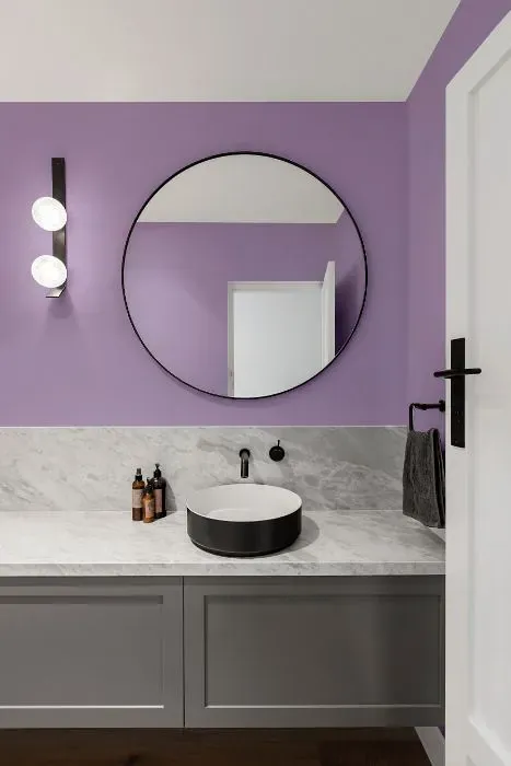 Behr Cyber Grape minimalist bathroom