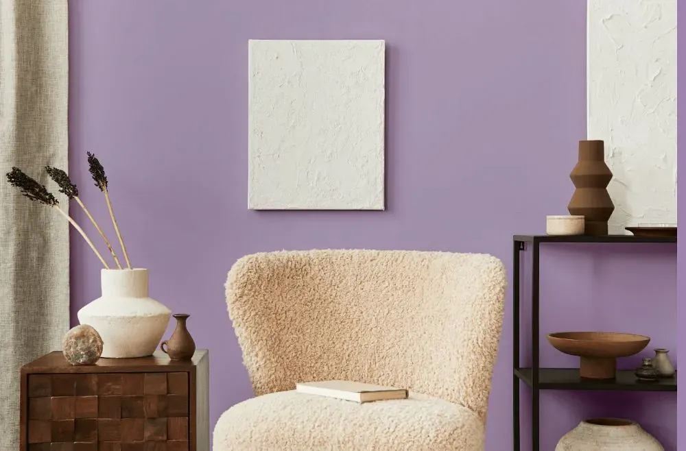 Behr Cyber Grape living room interior