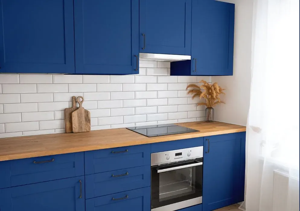 Behr Dark Cobalt Blue kitchen cabinets