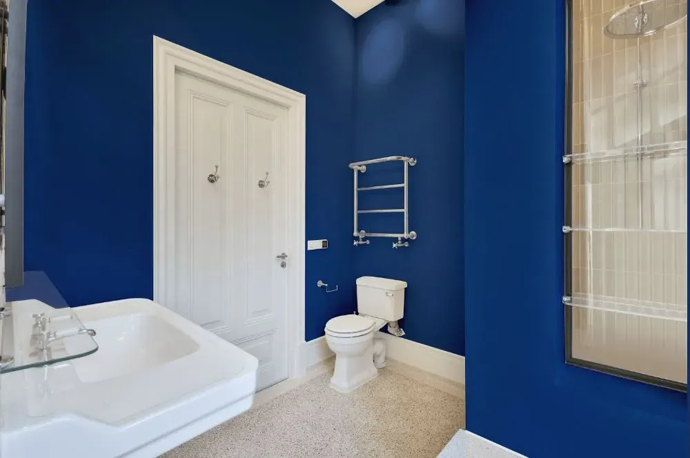 Behr Dark Cobalt Blue bathroom