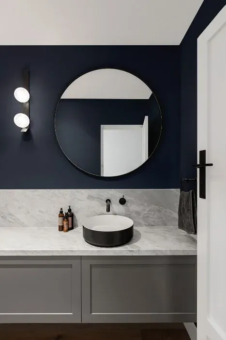 Behr Dark Denim minimalist bathroom
