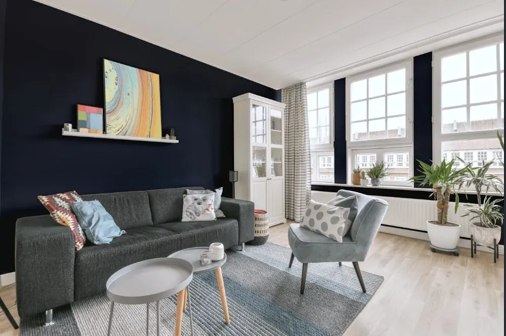 Behr Dark Denim living room walls