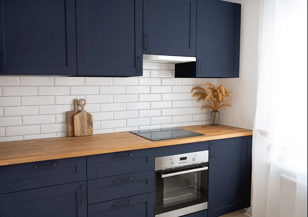 Behr Dark Navy kitchen cabinets