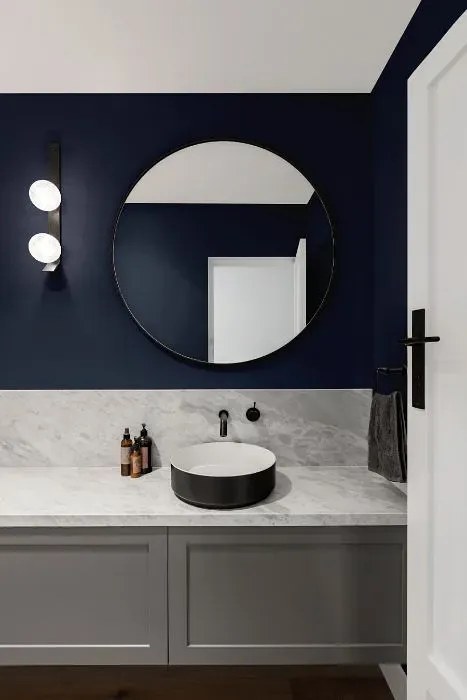 Behr Dark Navy minimalist bathroom