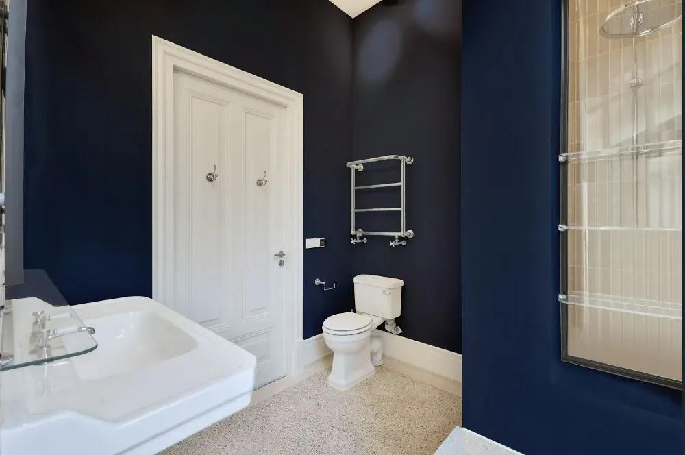 Behr Dark Navy bathroom