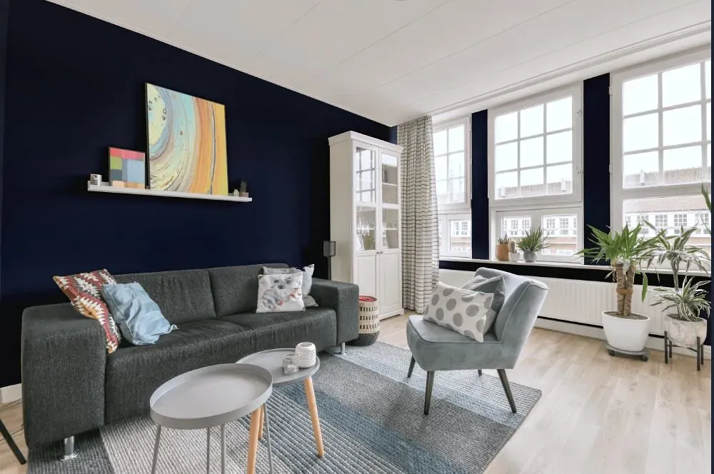 Behr Dark Navy living room walls