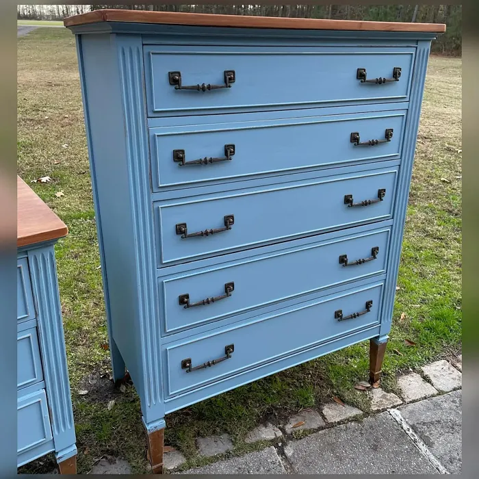 Behr Dolphin Blue painted furniture color review