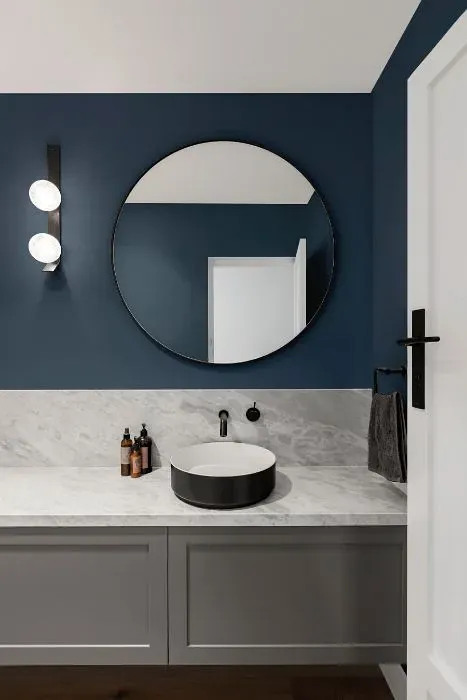 Behr Durango Blue minimalist bathroom