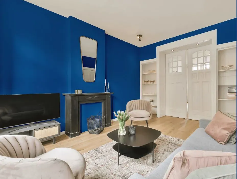 Behr Electric Blue victorian house interior