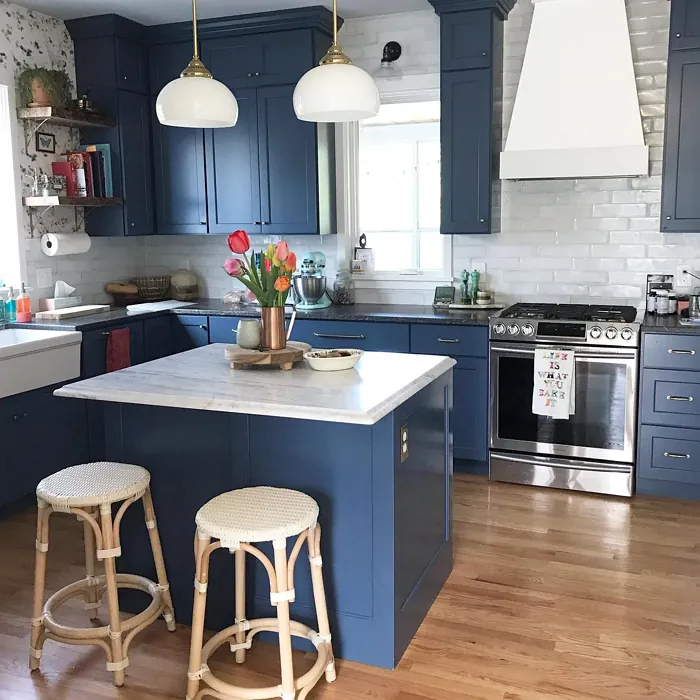 Behr English Channel kitchen cabinets paint