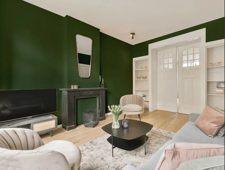 Behr Equestrian Green victorian house interior