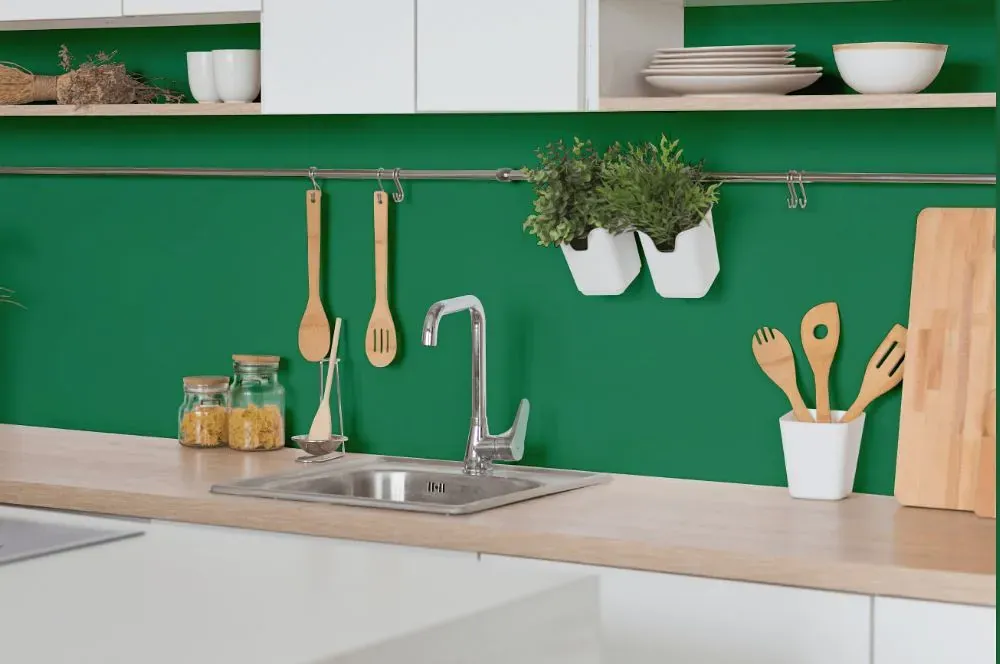 Behr Exquisite Emerald kitchen backsplash