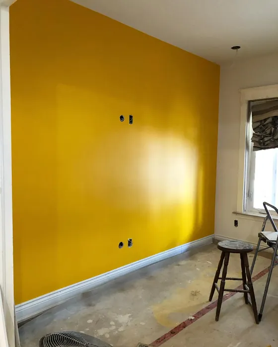 Behr Extreme Yellow accent wall color