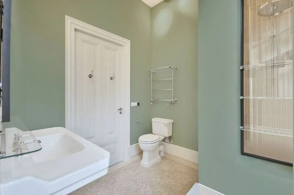 Behr Flagstaff Green bathroom